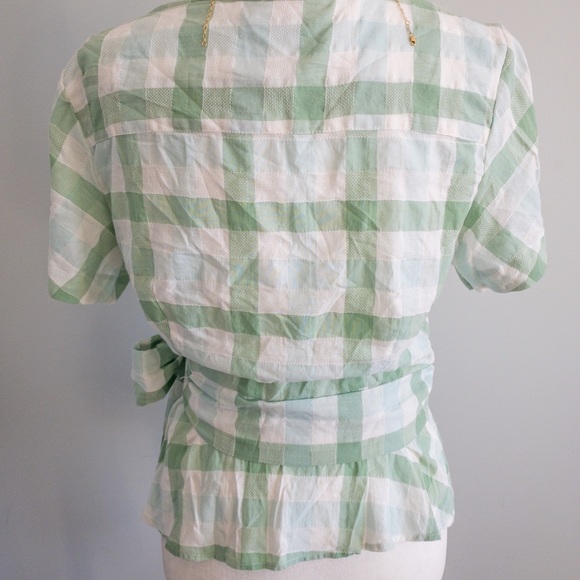 Checkered Wrap Blouse - Picture 7 of 7